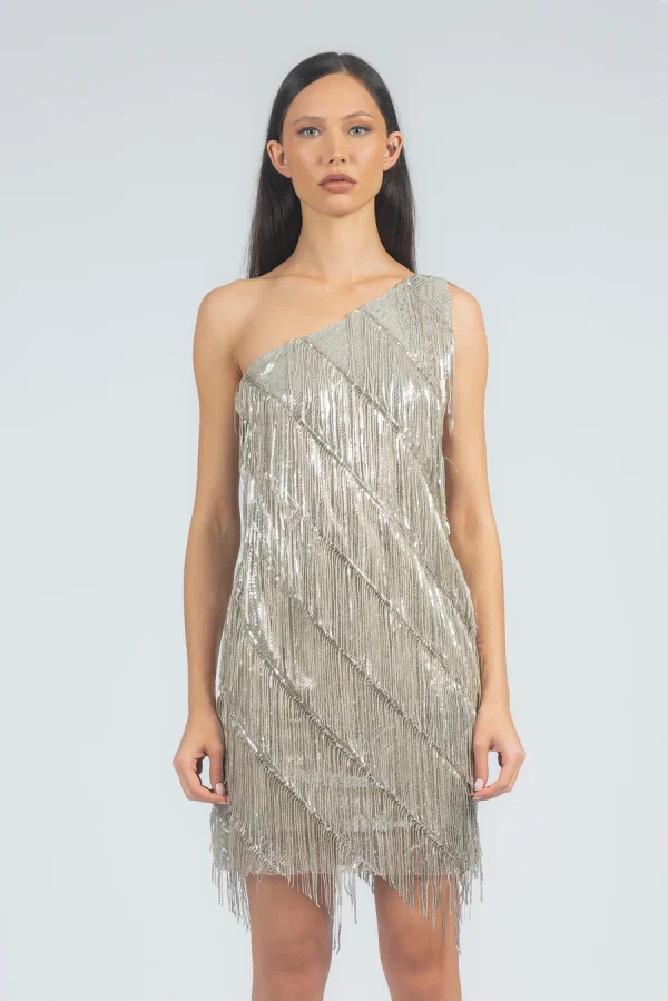 Abito corto in paillettes - immagine 2